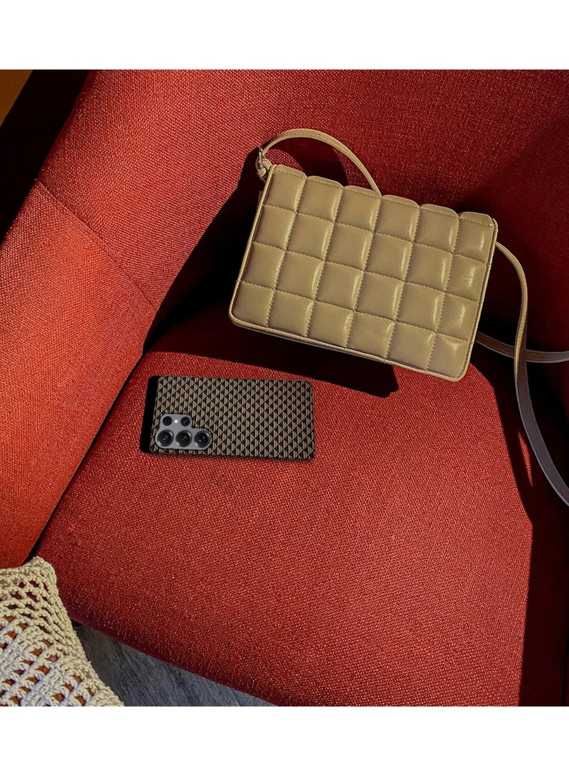 Phoni Ultra Slim Magnetic Case for Samsung Galaxy S25 Ultra, MagSafe-Compatible Magnetic Case, Thin Lightweight Design, Carbon Fiber Style, Raised Camera Protection (Champagne Weave – Gold Carbon) - Image 5